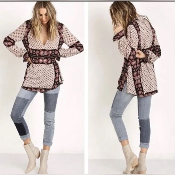 Free People Relaxed Fit Printed Boho Blouse - Picture 9 of 16